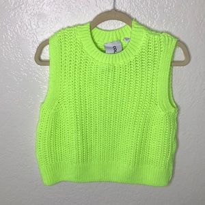 Nwot Neon Green Sweater Vest 
